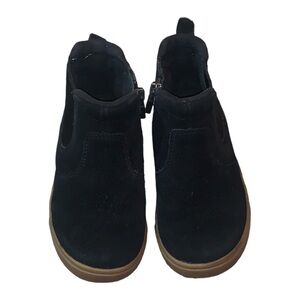 Ugg Hamden II Black Suede Chelsea Shoes Boots Hybrid Zipper Kids 2- 8.25 Inch